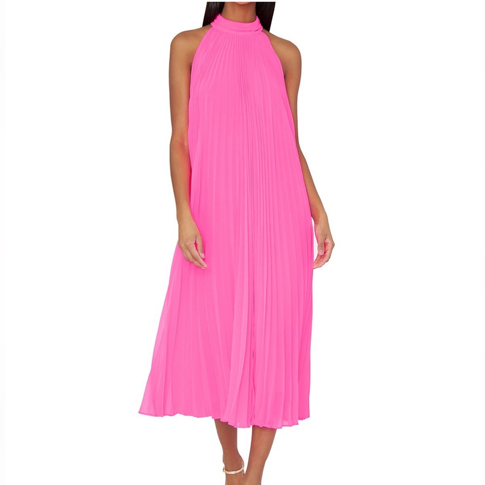 Milly Ophelia Pleated Midi Dress